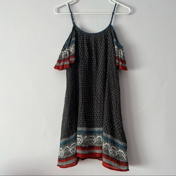 🍉 Free People Off Shoulder Flutter Sleeves Boho Slip Dress Small - Picture 6 of 15